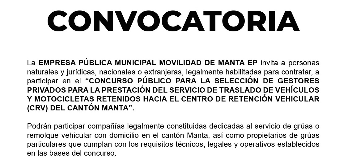 Convocatoria grúas